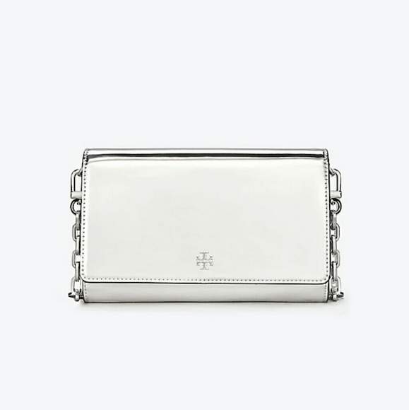 Tory Burch Handbags - Robinson Mirror Metallic Chain Wallet